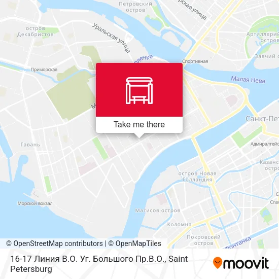 16-17 Линия В.О. Уг. Большого Пр.В.О. map
