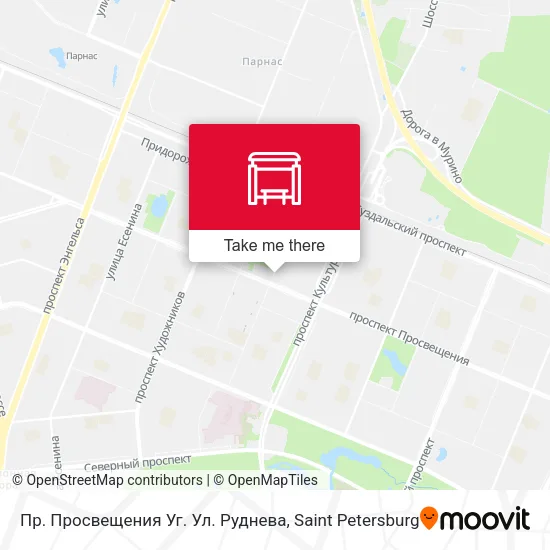 Пр. Просвещения Уг. Ул. Руднева map