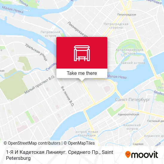 1-Я И Кадетская Линияуг. Среднего Пр. map