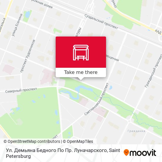 Ул. Демьяна Бедного По Пр. Луначарского map