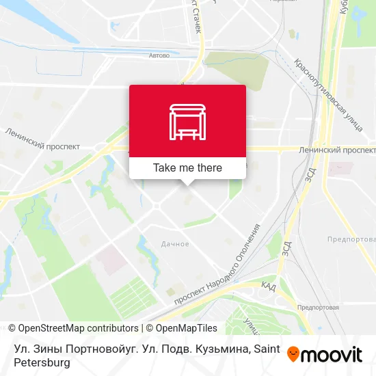 Ул. Зины Портновойуг. Ул. Подв. Кузьмина map