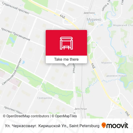 Ул. Черкасовауг. Киришской Ул. map