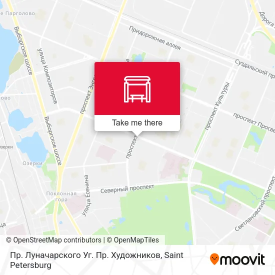 Пр. Луначарского Уг. Пр. Художников map