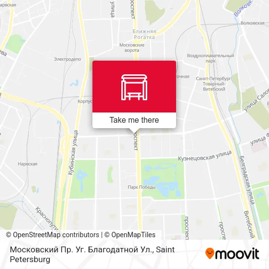 Московский Пр.  Уг. Благодатной Ул. map