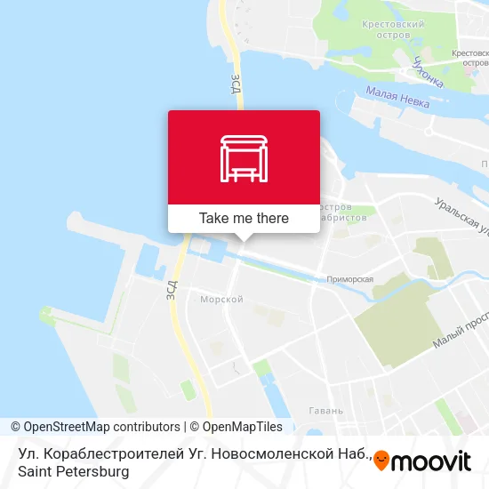 Ул. Кораблестроителей Уг. Новосмоленской Наб. map
