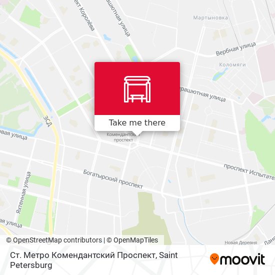 Ст. Метро Комендантский Проспект map