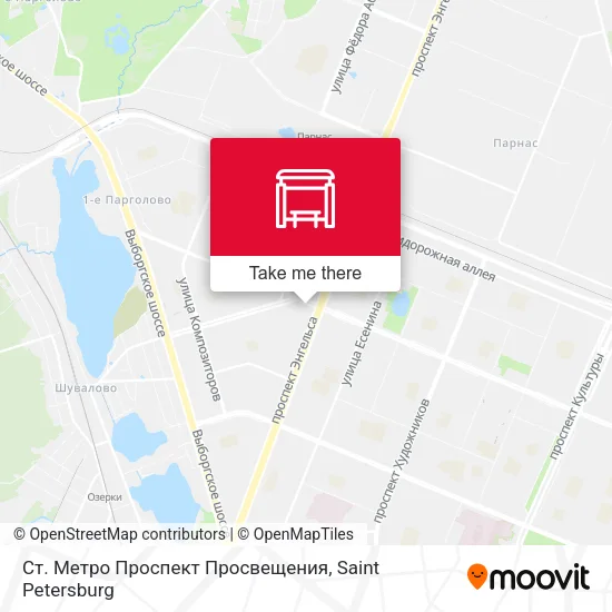 Ст. Метро Проспект Просвещения map