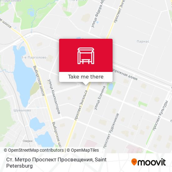Ст. Метро Проспект Просвещения map