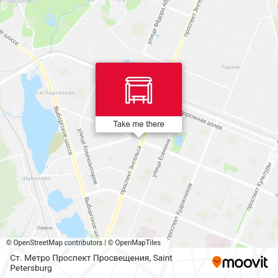 Ст. Метро Проспект Просвещения map