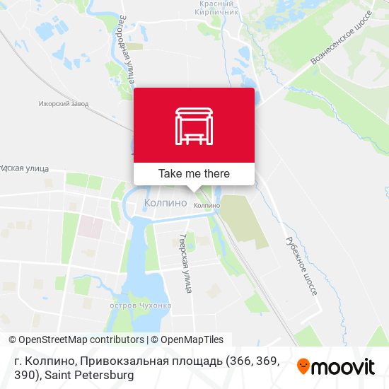 г. Колпино, Привокзальная площадь (366, 369, 390) map