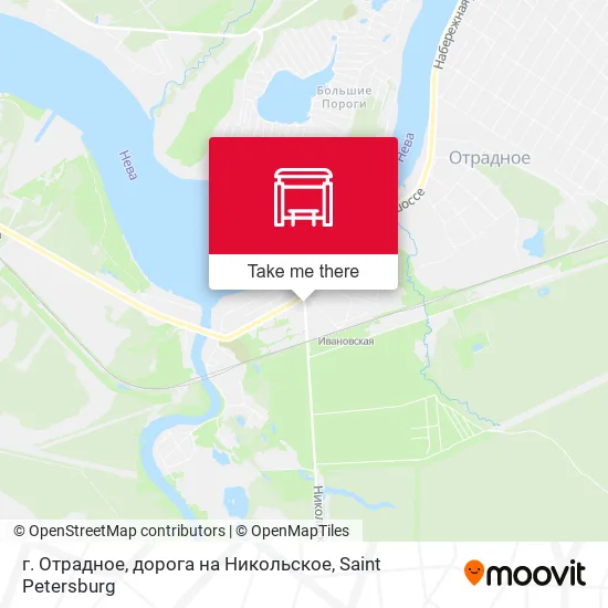 г. Отрадное, дорога на Никольское map