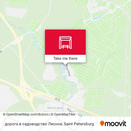 дорога в садоводство Лесное map