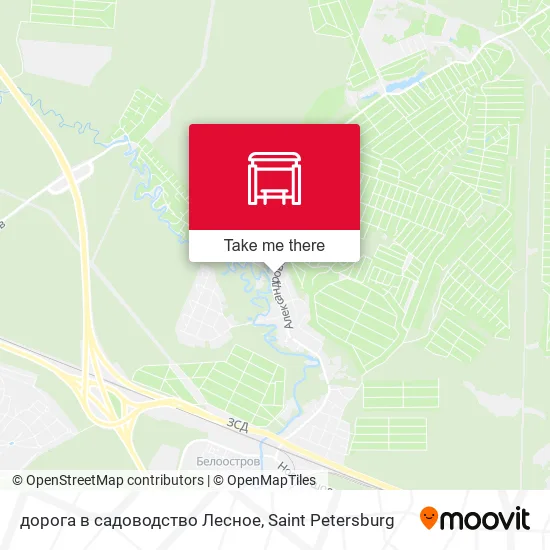 дорога в садоводство Лесное map