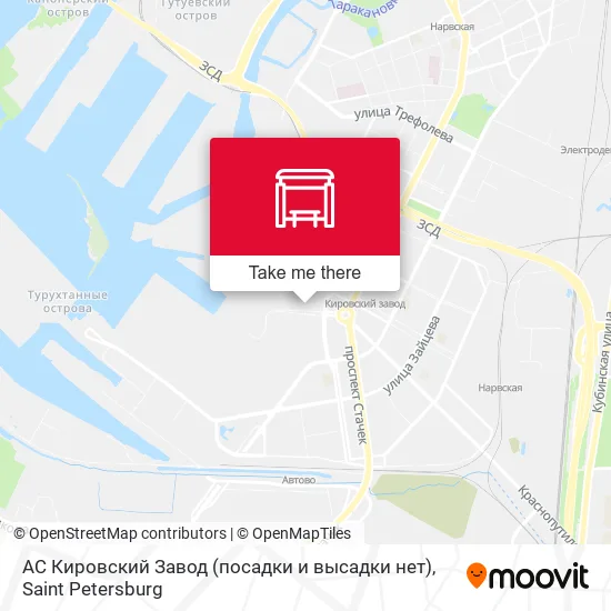 АС Кировский Завод (посадки и высадки нет) map