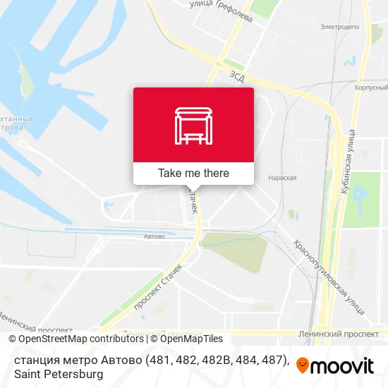 станция метро Автово (481, 482, 482В, 484, 487) map