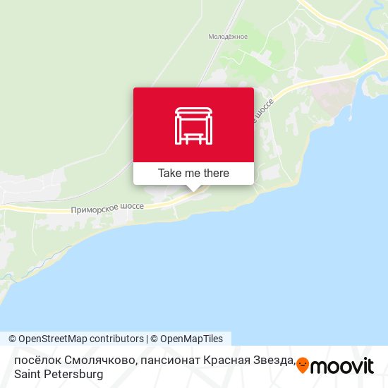 посёлок Смолячково, пансионат Красная Звезда map