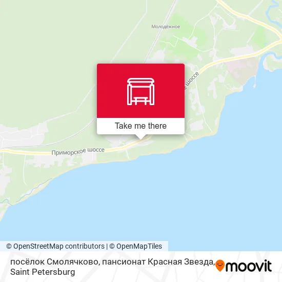 посёлок Смолячково, пансионат Красная Звезда map