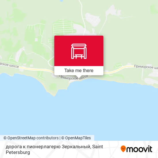 дорога к пионерлагерю Зеркальный map