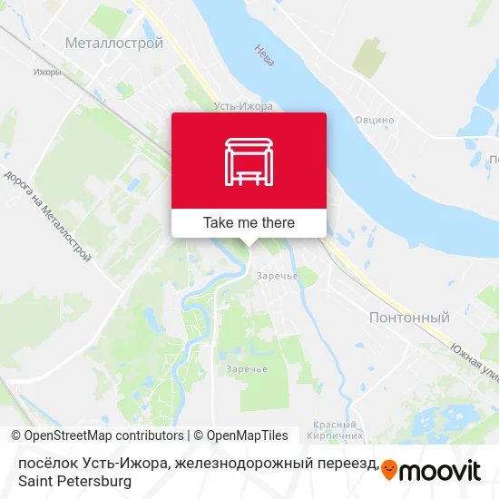 посёлок Усть-Ижора, железнодорожный переезд map