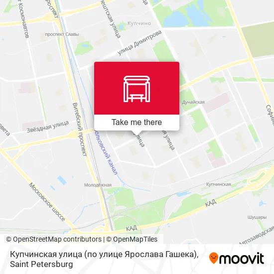 Купчинская улица (по улице Ярослава Гашека) map