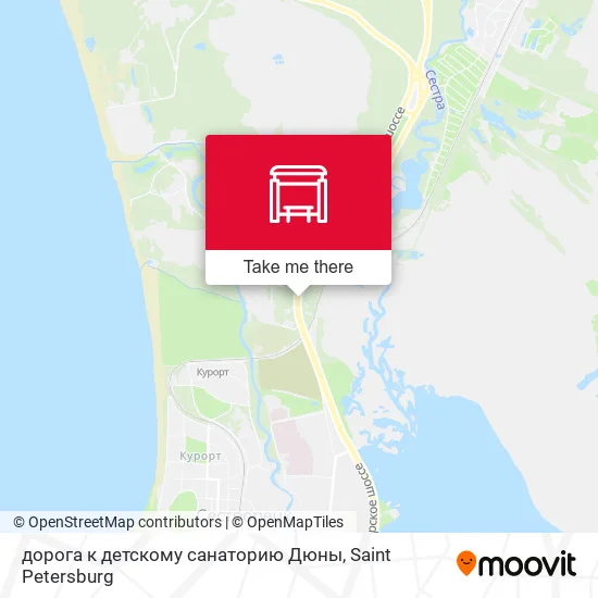дорога к детскому санаторию Дюны map