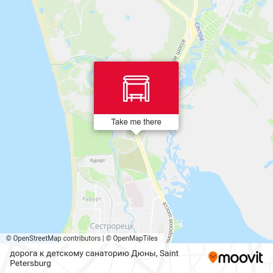 дорога к детскому санаторию Дюны map
