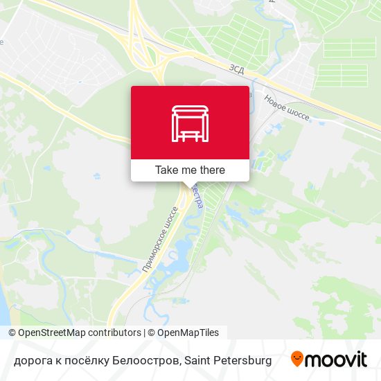 дорога к посёлку Белоостров map