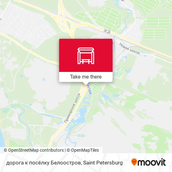 дорога к посёлку Белоостров map