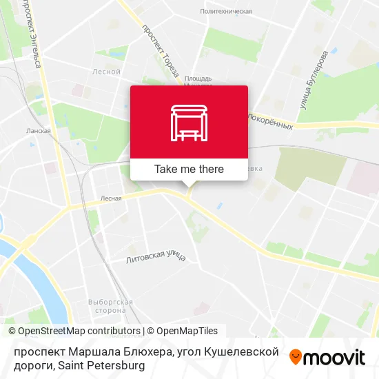 проспект Маршала Блюхера, угол Кушелевской дороги map