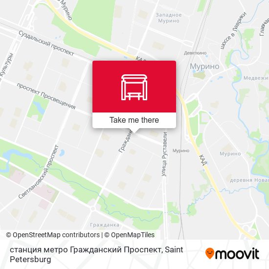 станция метро Гражданский Проспект map