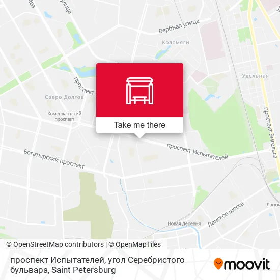 проспект Испытателей, угол Серебристого бульвара map