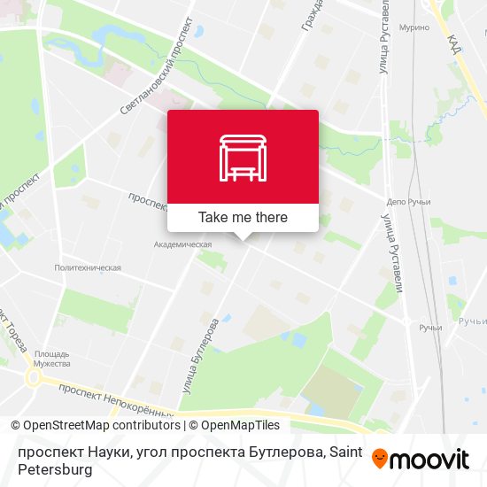 проспект Науки, угол проспекта Бутлерова map