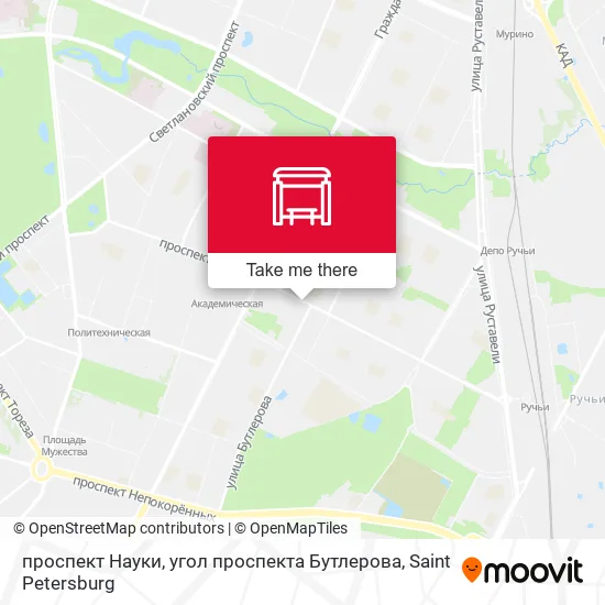проспект Науки, угол проспекта Бутлерова map