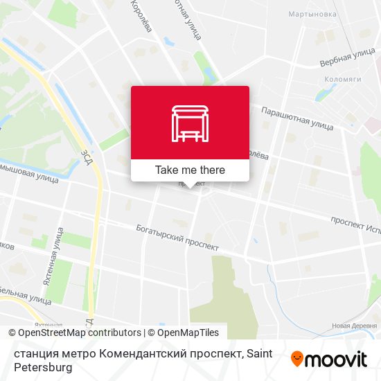 станция метро Комендантский проспект map