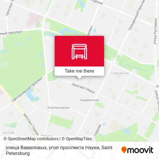 улица Вавиловых, угол проспекта Науки map