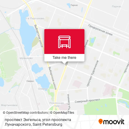проспект Энгельса, угол проспекта Луначарского map