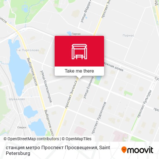 станция метро Проспект Просвещения map