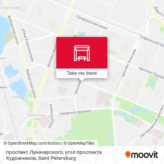 проспект Луначарского, угол проспекта Художников map