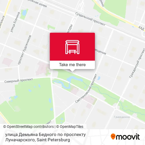 улица Демьяна Бедного по проспекту Луначарского map
