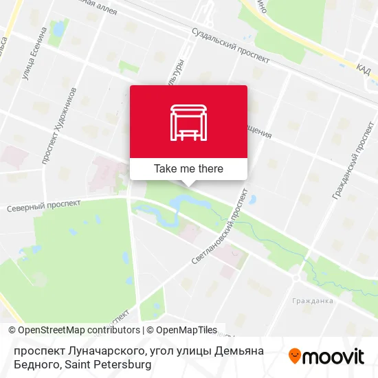 проспект Луначарского, угол улицы Демьяна Бедного map
