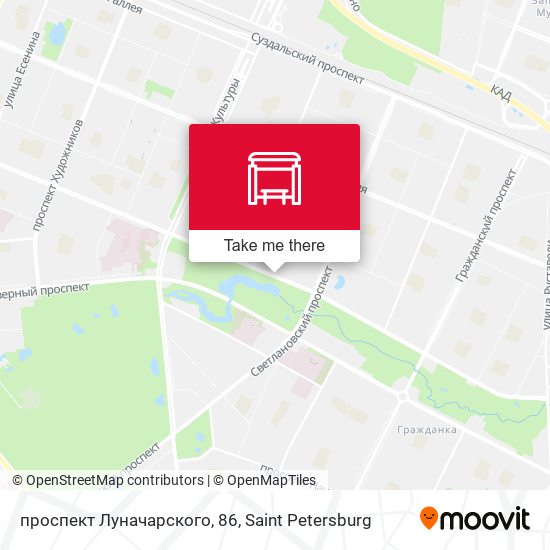 проспект Луначарского, 86 map