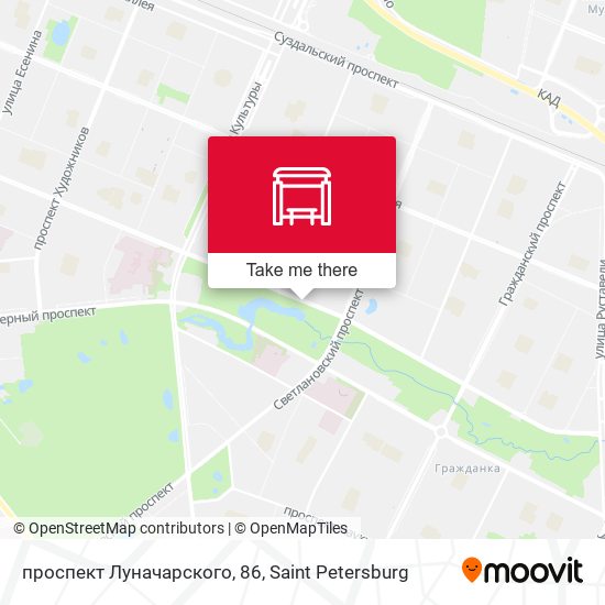 проспект Луначарского, 86 map