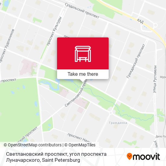 Светлановский проспект, угол проспекта Луначарского map