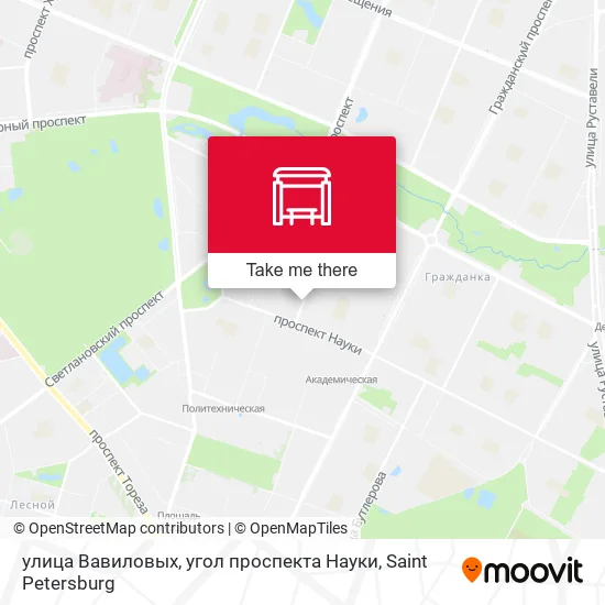 улица Вавиловых, угол проспекта Науки map