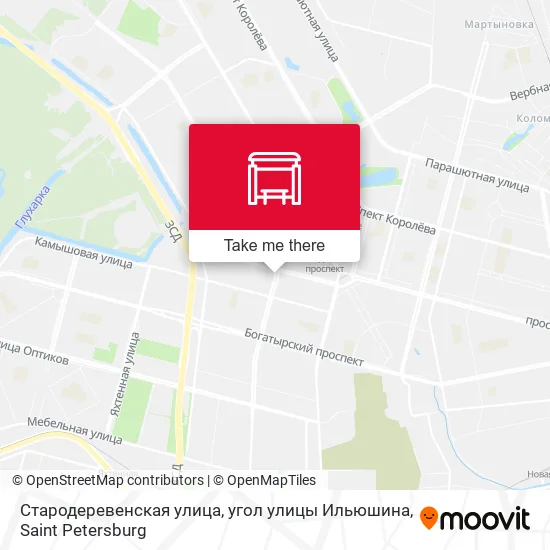 Стародеревенская улица, угол улицы Ильюшина map