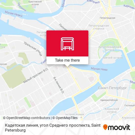 Кадетская линия, угол Среднего проспекта map