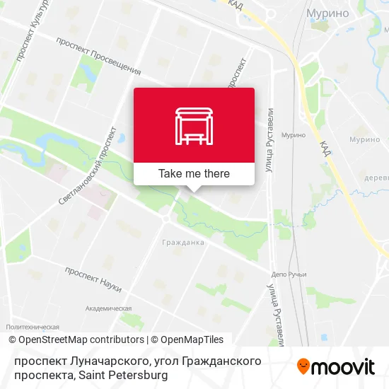проспект Луначарского, угол Гражданского проспекта map