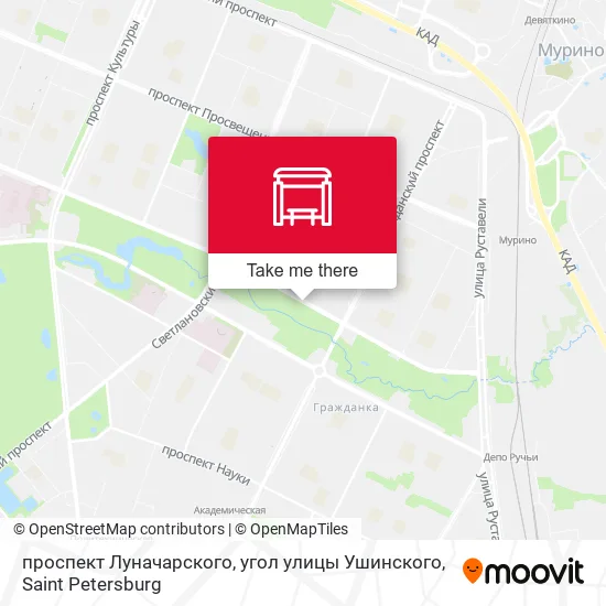 проспект Луначарского, угол улицы Ушинского map
