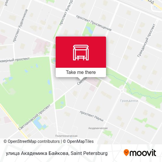 улица Академика Байкова map