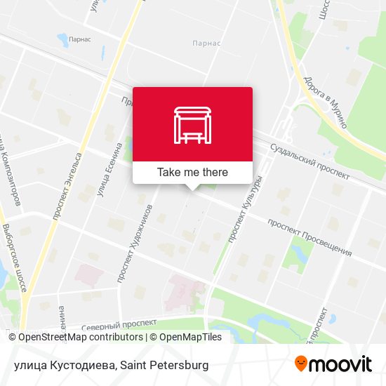 улица Кустодиева map